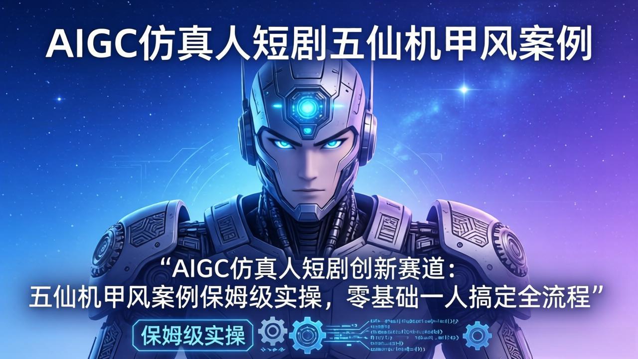 AIGC仿真人短剧创新赛道：五仙机甲风案例保姆级实操，零基础一人搞定全流程-选优云网创