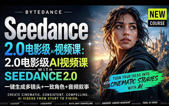 字节跳动的Seedance 2.0 AI电影视频生成制作教程，一键生成多镜头+一致角色+音频叙事-中英字幕-选优云网创