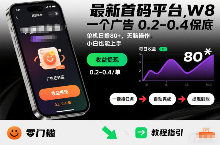 最新首码平台，一个广告 0.2-0.4 保底，单机日撸80+，可矩阵无脑操作，小白也能上手【揭秘】-选优云网创