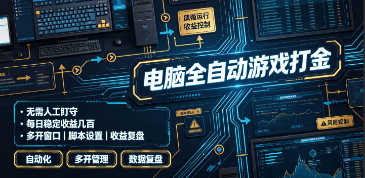 电脑全自动游戏打金，无需人工盯守，每日稳定收益几百！【揭秘】-选优云网创