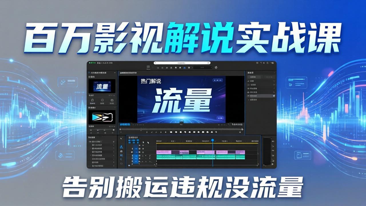 百万影视解说实战课：告别搬运违规没流量，AI文案+配音+剪映，做出能上热门的解说视频-选优云网创