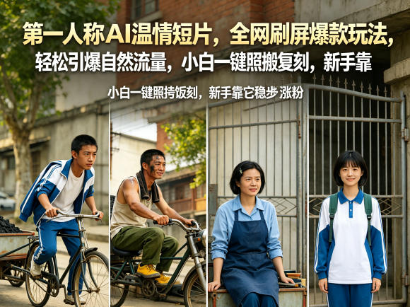 第一人称AI温情短片,全网刷屏爆款玩法,轻松引爆自然流量,小白一键照搬复刻,新手靠它稳步涨粉-选优云网创
