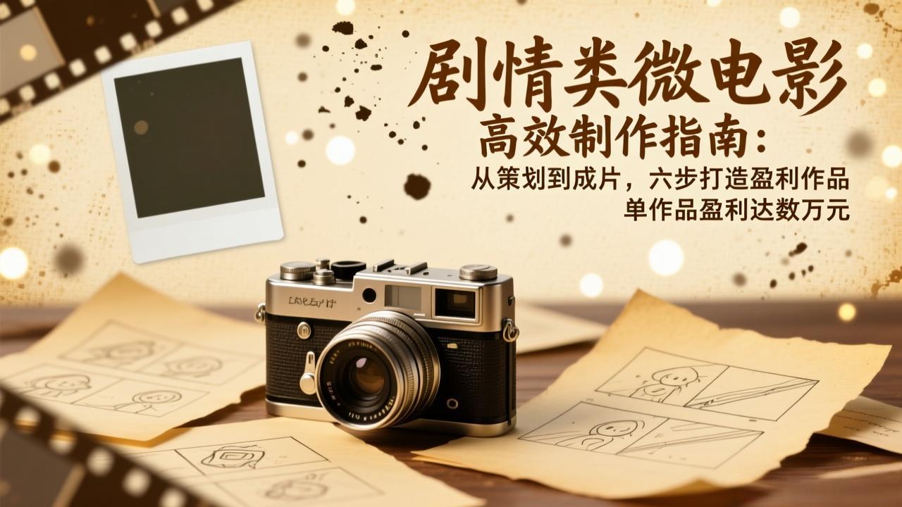剧情类微电影高效制作指南:从策划到成片,六步打造盈利作品,单作品盈利达数万元-选优云网创