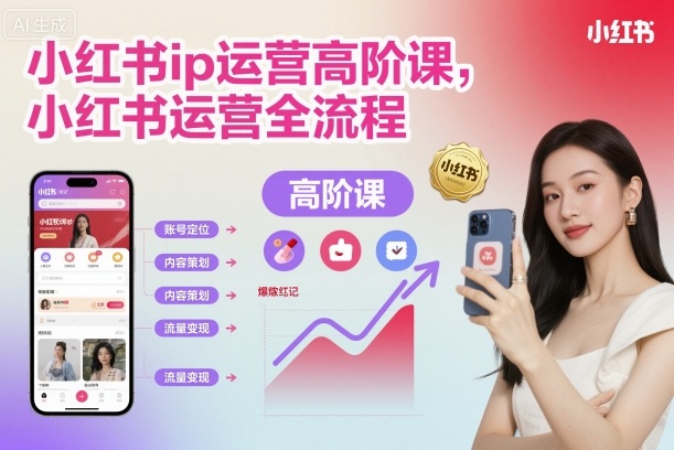 小红书ip运营高阶课，小红书运营全流程-选优云网创