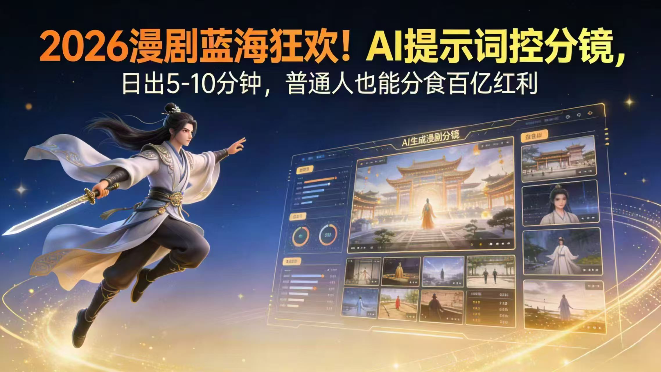 2026漫剧红利实锤！ AI 提示词控分镜， 普通人也能轻松月入过万-选优云网创