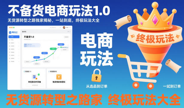 不备货电商玩法1.0，无货源转型之路独家揭秘，一站到底，终极玩法大全-选优云网创