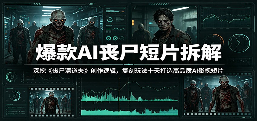爆款AI丧尸短片拆解：深挖《丧尸清道夫》创作逻辑，复刻玩法快速打造高品质AI影视短片-选优云网创