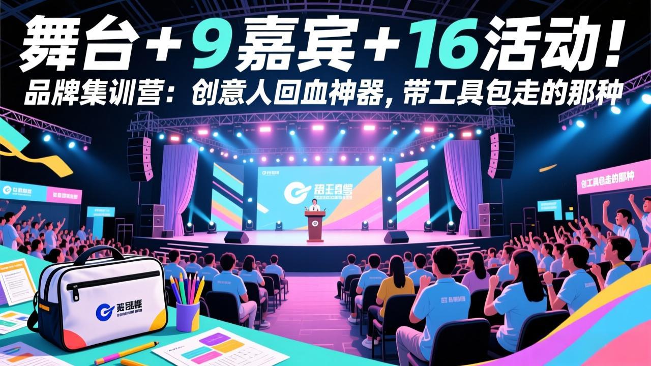 舞台 + 9 嘉宾 + 16 活动！品牌集训营：创意人回血神器，带工具包走的那种-选优云网创