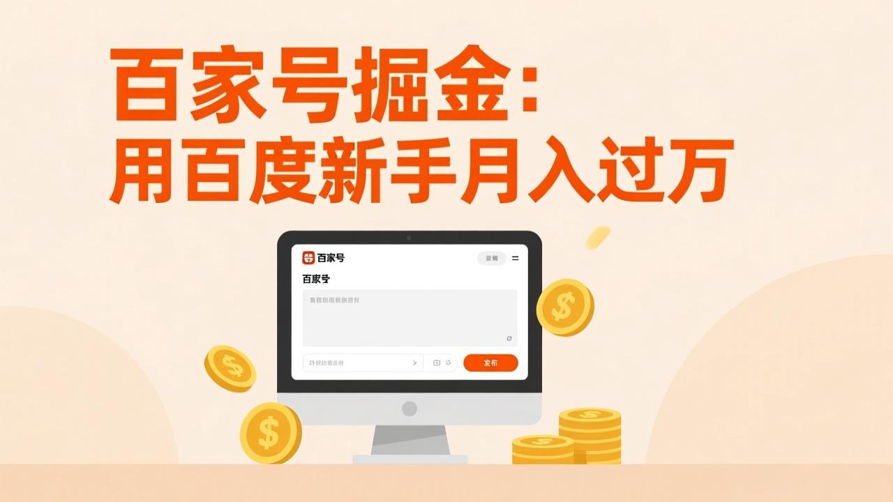 百家号掘金：用百度新手月入过万，日入300，无需引流，全新手机搬砖项目-选优云网创