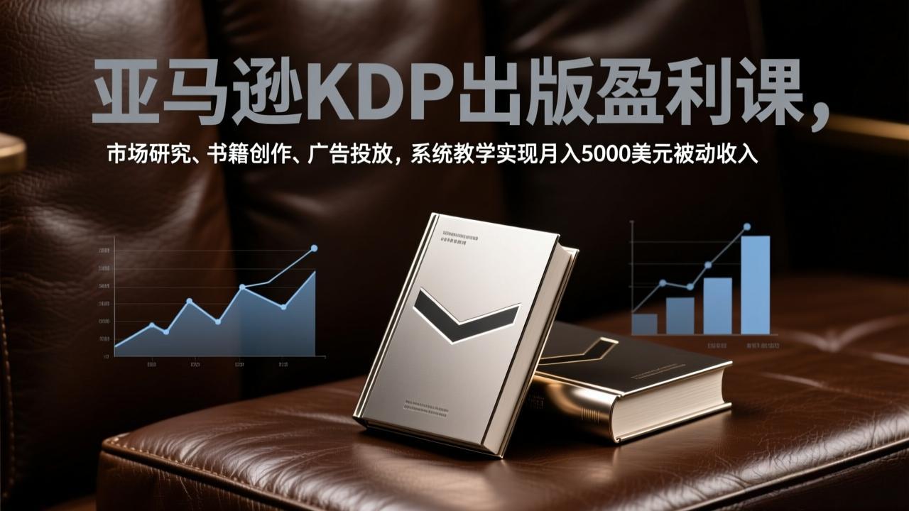 亚马逊KDP出版盈利课,市场研究、书籍创作、广告投放,系统教学实现月入5000美元被动收入-选优云网创