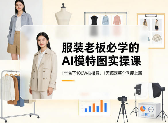 服装老板必学的AI模特图实操课，1年省下100W拍摄费，1天搞定整个季度上新-选优云网创