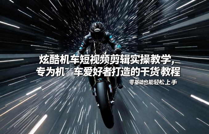炫酷机车短视频剪辑实操教学，专为机车爱好者打造的干货教程，零基础也能轻松上手-选优云网创