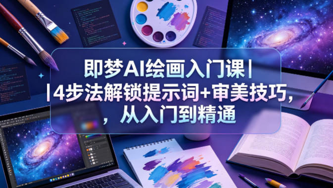 即梦AI绘画入门课｜4步法解锁提示词+审美技巧，从入门到精通-选优云网创