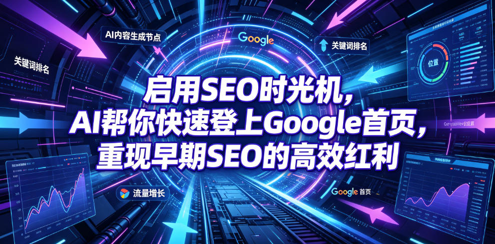启用SEO时光机，AI帮你快速登上Google首页，重现早期SEO的高效红利【原创双语字幕】-选优云网创