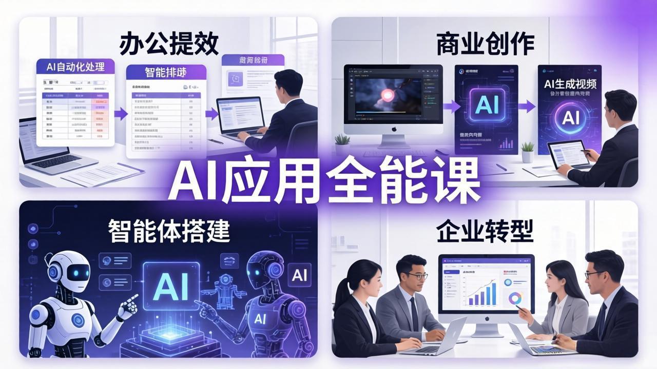 AIGC 应用师全能课-更新：办公提效、商业创作、智能体搭建、企业转型，一站式学会AI应用-选优云网创