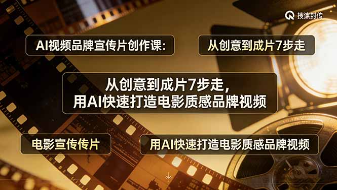 AI视频品牌宣传片创作课：从创意到成片7步走，用AI快速打造电影质感品牌视频-选优云网创