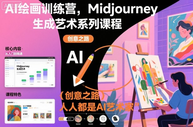 AI绘画训练营，Midjourney生成艺术系列课程，人人都是AI艺术家-选优云网创