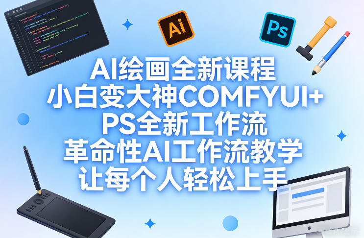 AI绘画全新课程，小白变大神COMFYUI+PS全新工作流，革命性AI工作流教学，让每个人轻松上手-选优云网创