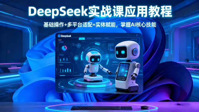 DeepSeek实战课应用教程、基础操作+多平台适配+实体赋能，掌握AI核心技能-选优云网创