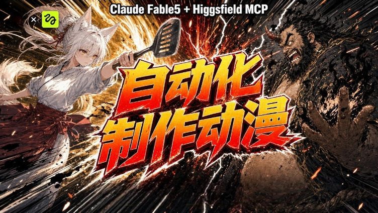 AI自动化动漫制作！Claude Fable 5接入Higgsfield MCP，直接生成完整创意内容-选优云网创