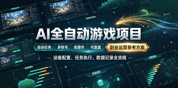 AI全自动游戏躺賺副业：日入几百，稳定运行三年的项目！【揭秘】-选优云网创