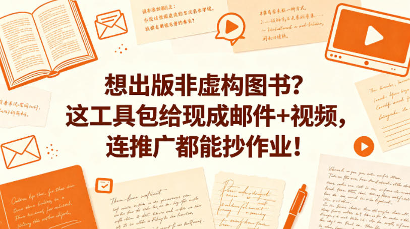 想出版非虚构图书？这工具包给现成邮件+视频，连推广都能抄作业！【原创双语字幕】-选优云网创