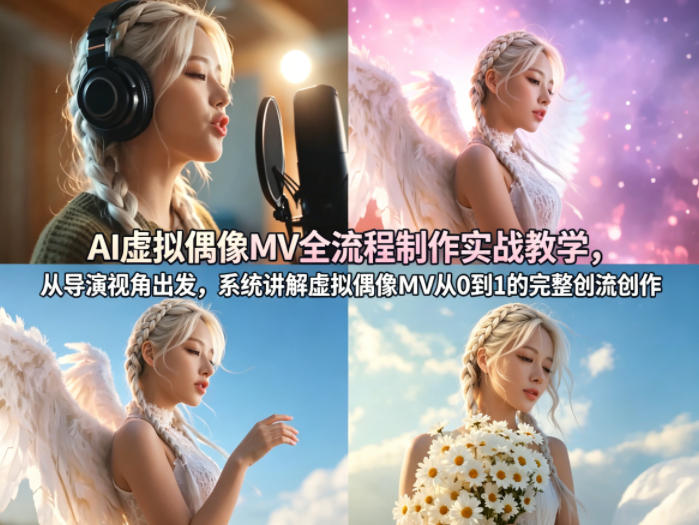 AI虚拟偶像MV全流程制作实战教学，从导演视角出发，系统讲解虚拟偶像MV从0到1的完整创作流程-选优云网创