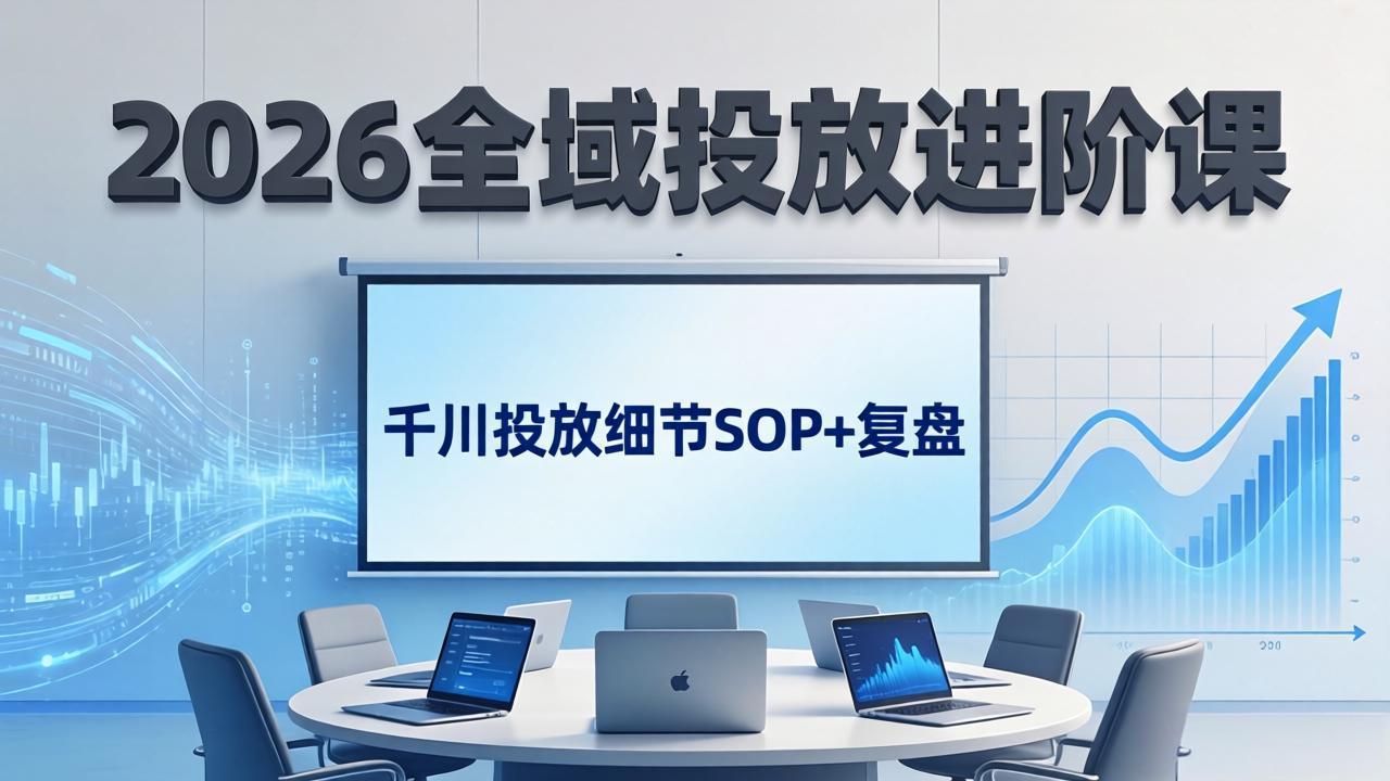 2026全域投放进阶课:杭州线下3天实战,千川投放细节SOP+复盘,撬动自然流量-选优云网创