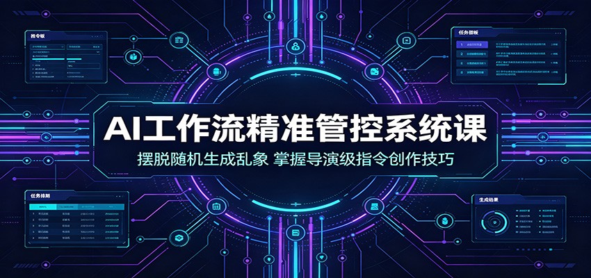 AI工作流精准管控系统课：摆脱随机生成乱象，掌握导演级指令创作技巧-选优云网创