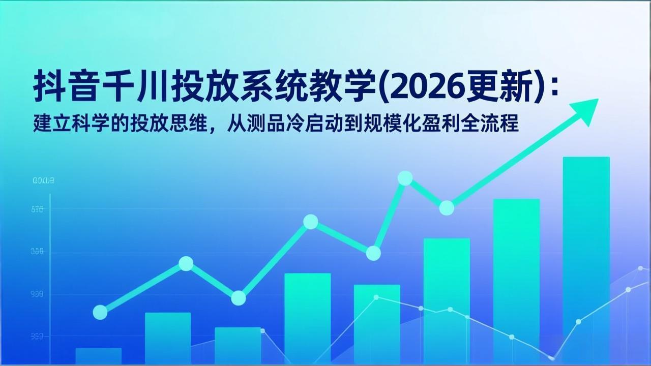 抖音千川投放系统教学(2026更新-选优云网创
