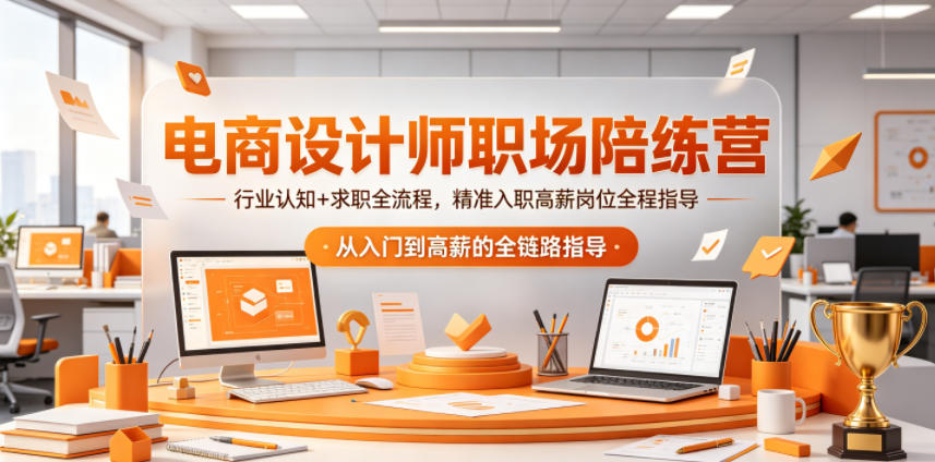 电商设计师职场陪练营，行业认知+求职全流程，精准入职高薪岗位全程指导-选优云网创