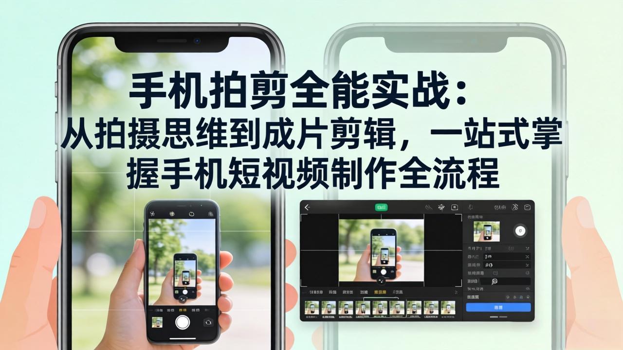 手机拍剪全能实战：从拍摄思维到成片剪辑，一站式掌握手机短视频制作全流程-选优云网创