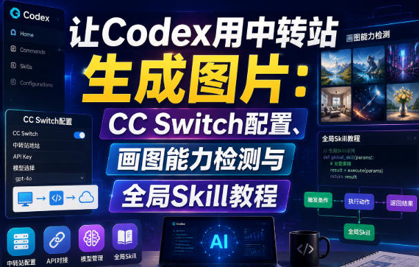 让Codex用中转站生成图片：CC Switch配置、画图能力检测与全局Skill教程-选优云网创