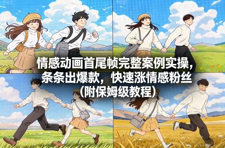 情感动画首尾帧完整案例实操，条条出爆款，快速涨情感粉丝(附保姆级教程)-选优云网创