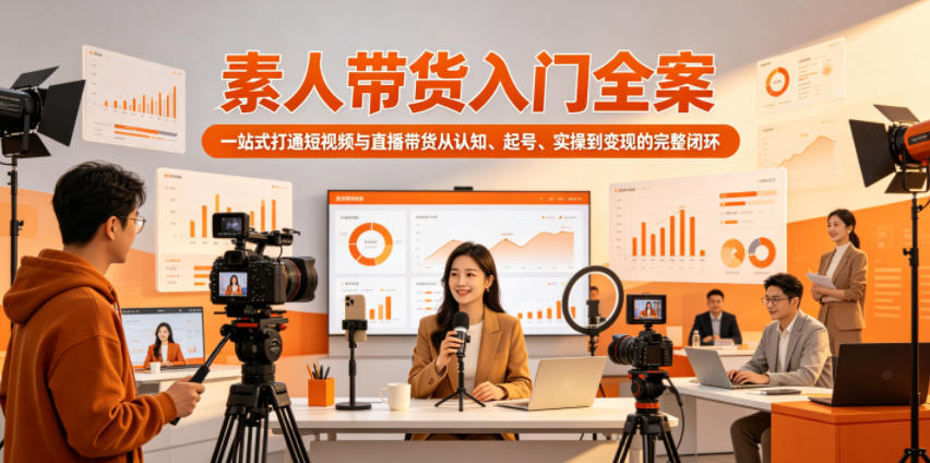 素人带货入门全案，一站式打通短视频与直播带货从认知、起号、实操到变现的完整闭环-选优云网创