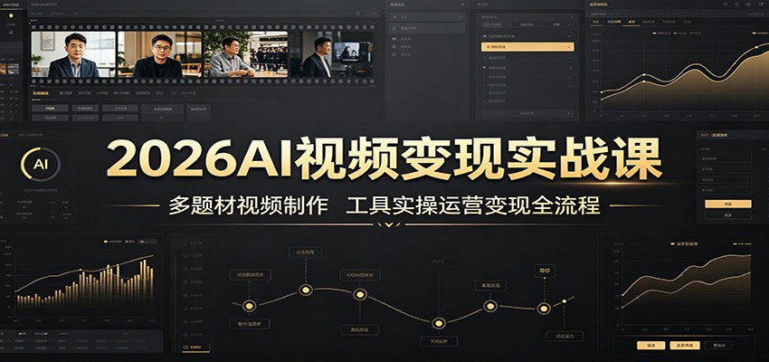 2026AI视频变现实战课：多题材视频制作，工具实操运营变现全流程-选优云网创