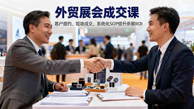 外贸展会成交课，含目标制定、客户邀约、现场成交，系统化SOP提升参展ROI-选优云网创