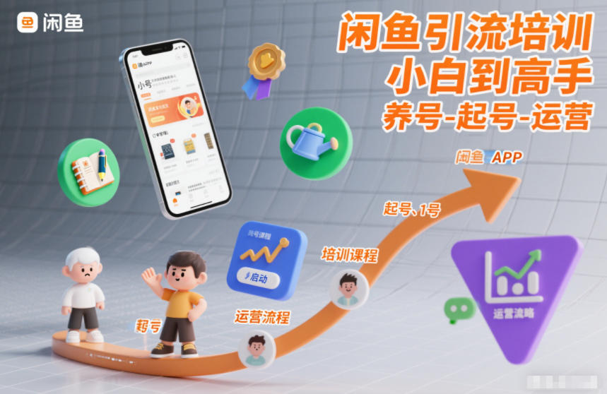闲鱼引流培训，小白到高手，养号-起号-运营-选优云网创