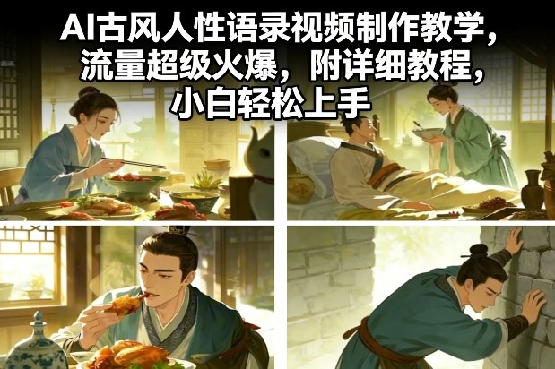 AI古风人性语录视频制作教学，流量超级火爆，附详细教程，小白轻松上手-选优云网创