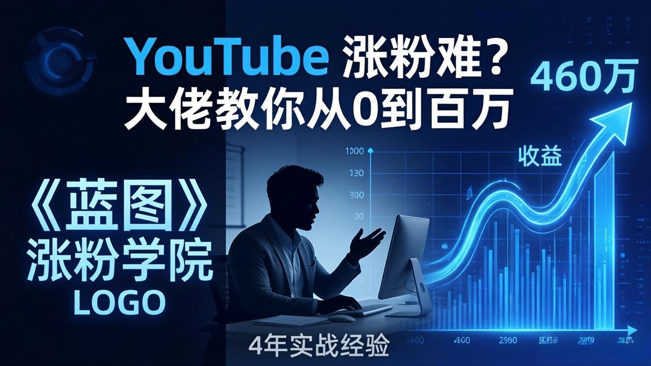 YouTube 涨粉难？《蓝图涨粉学院》：4 年赚 460 万的大佬教策略，从0到百万有路径！-选优云网创