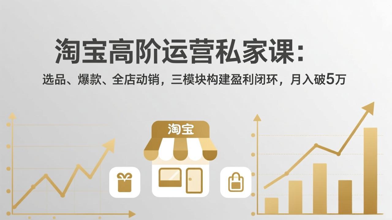 淘宝高阶运营私家课：选品、爆款、全店动销，三模块构建盈利闭环，月入破5万(更新26年2月-选优云网创