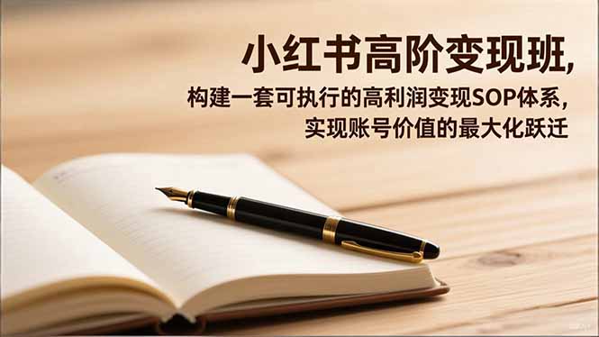 小红书高阶变现班，构建一套可执行的高利润变现SOP体系，实现账号价值的最大化跃迁-选优云网创