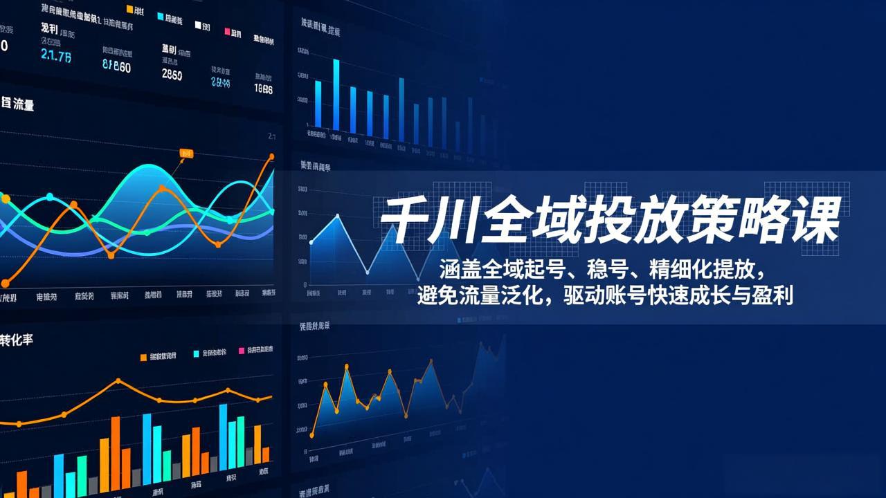 千川全域投放策略课：涵盖全域起号、稳号、精细化投放，避免流量泛化，驱动账号快速成长与盈利-选优云网创
