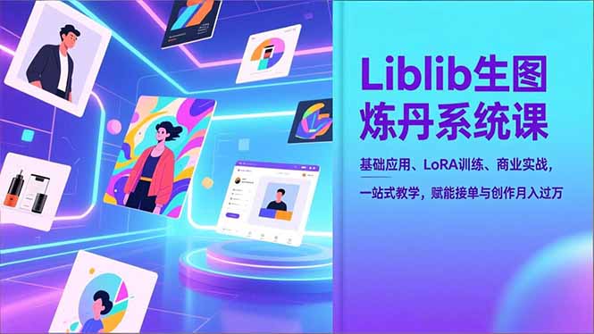 Liblib生图炼丹系统课，基础应用、LoRA训练、商业实战，一站式教学，赋能接单与创作月入过万-选优云网创