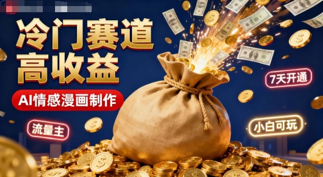 公众号冷门赛道，用AI做情感漫画，7天开通流量主，操作简单，小白可玩-选优云网创
