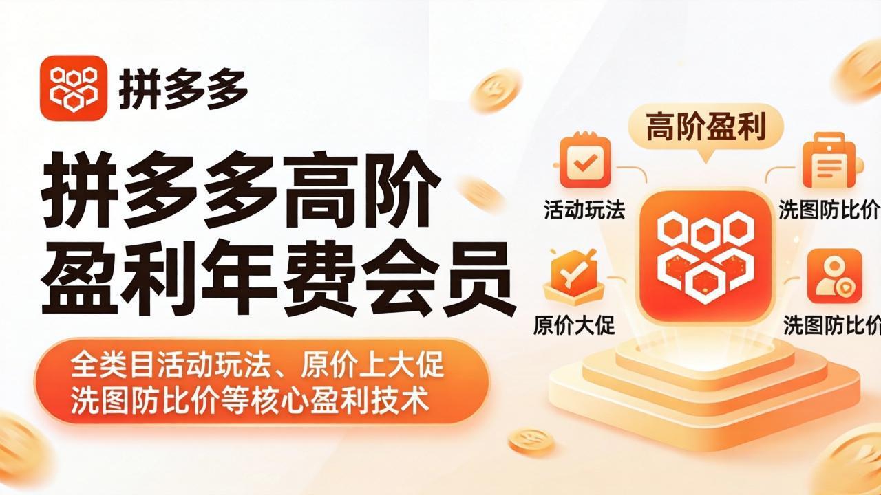拼多多高阶盈利年费会员(更新4月15-选优云网创