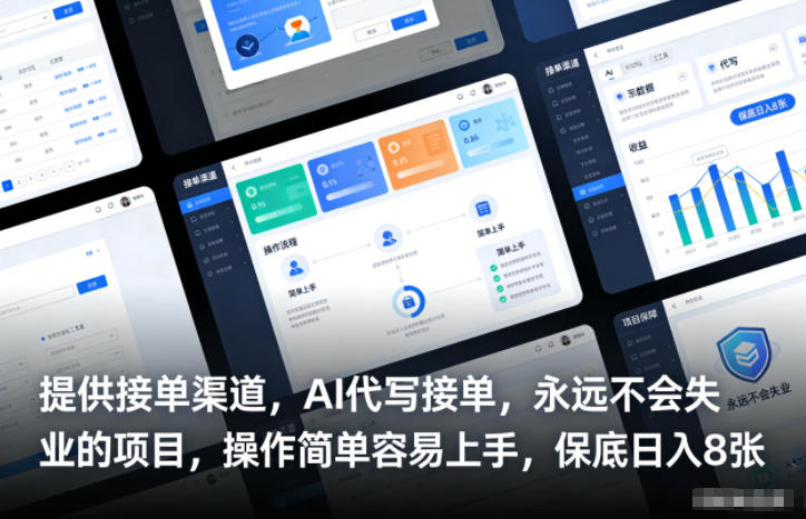 提供接单渠道，AI代写接单，永远不会失业的项目，操作简单容易上手，保底日入8张【揭秘】-选优云网创