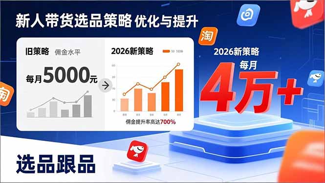 新人带货别瞎选品！这套2026全新选品跟品策略，让我的佣金从0做到每月4万+-选优云网创