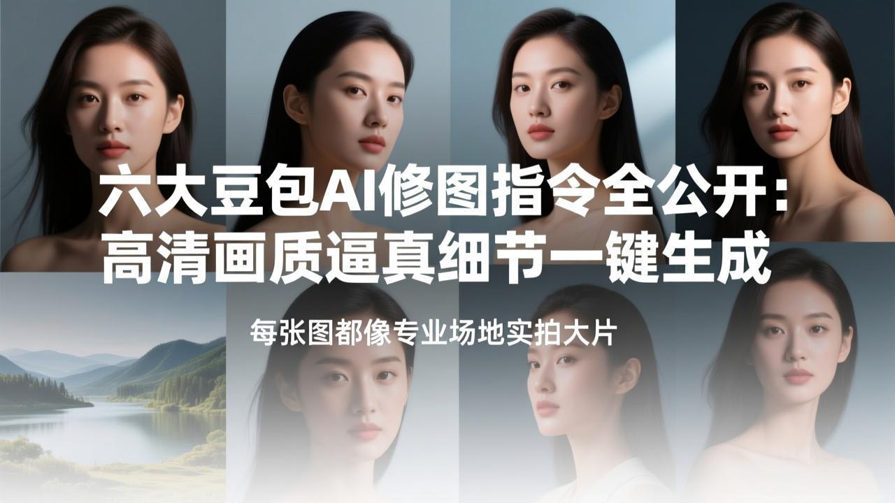 六大豆包AI修图指令全公开：高清画质逼真细节一键生成，每张图都像专业场地实拍大片-选优云网创