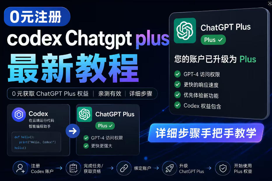 0元全自动注册codex gpt plus最新教程，0元获取GPT Plus权益，手把手详细教学-选优云网创